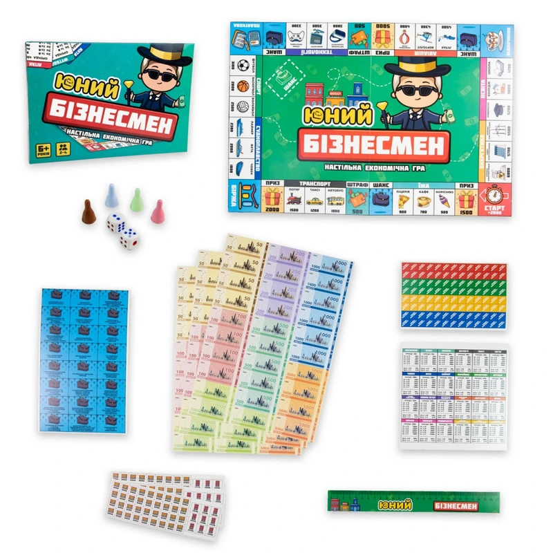 Настільна гра Юний Бізнесмен 30341 картки та тайли власності