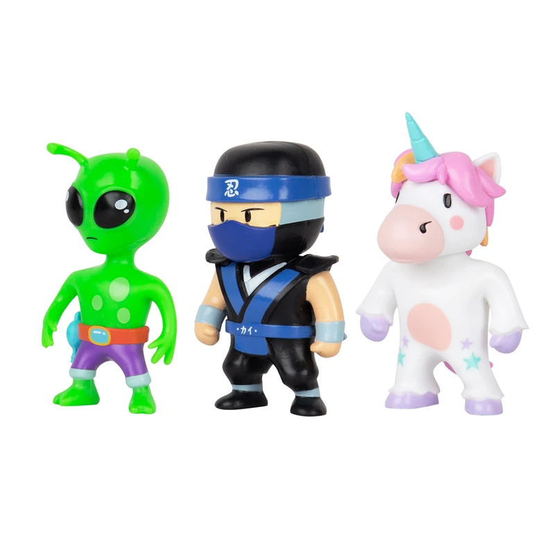 Набір колекц. фігурок STUMBLE GUYS - НІНДЗЯ КАЙ, СПРІНКЛС, ПРИБУЛЕЦЬ (3 фігурки, 6 cm)
