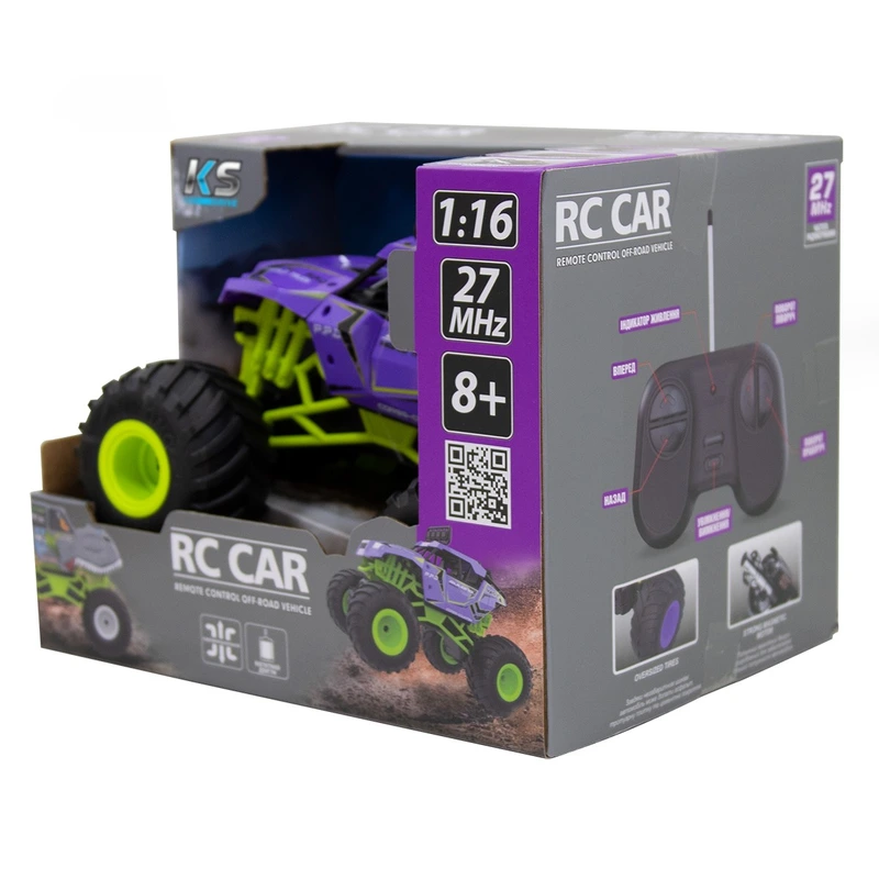 Автомобіль BIGFOOT OFF-ROAD з р/к – VIOLET (1:16, 27 МГц (MHz))