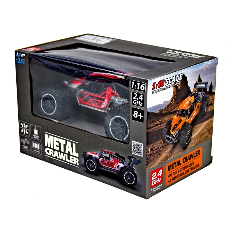 Автомобіль METAL CRAWLER з р/к - NOVA (сіро-червоний, метал. корпус, акум.3,7V, 1:16)