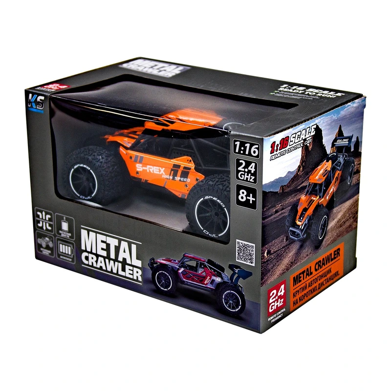 Автомобіль METAL CRAWLER з р/к - S-REX (оранжевий, метал. корпус, акум.3,7V, 1:16)