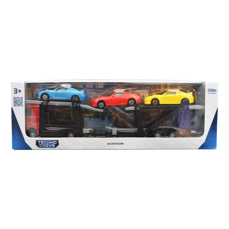 Ігровий набір – АВТОПЕРЕВІЗНИК (автоперевізник, 3 машини, 1:60, 26cm)