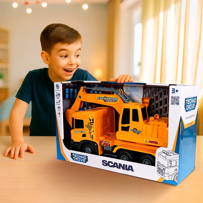 Автомодель серії "Super Big Truck" – ЕКСКАВАТОР SCANIA (світло, звук)