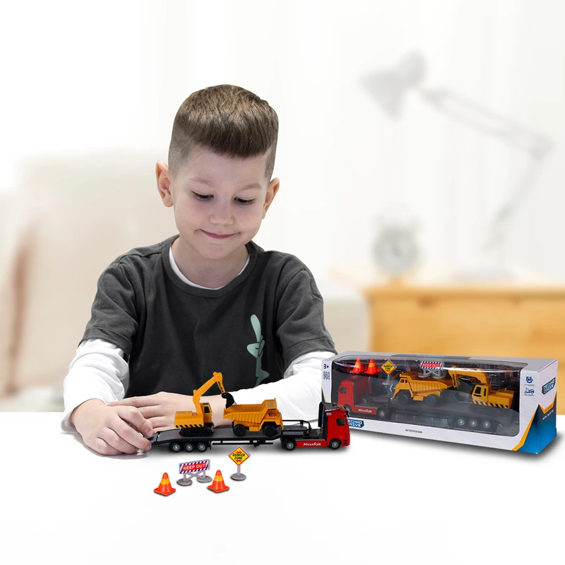 Ігровий набір - АВТОПЕРЕВІЗНИК (автоперевізник, самоскид, екскаватор, акс.)