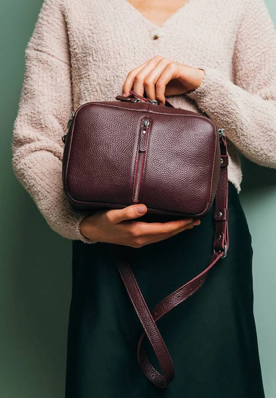 Жіноча шкіряна сумка Avenue бордова флотар