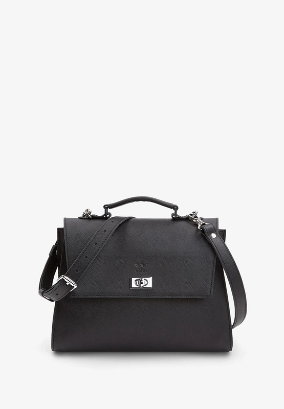 Жіноча шкіряна сумка Classic чорна Саф'яно