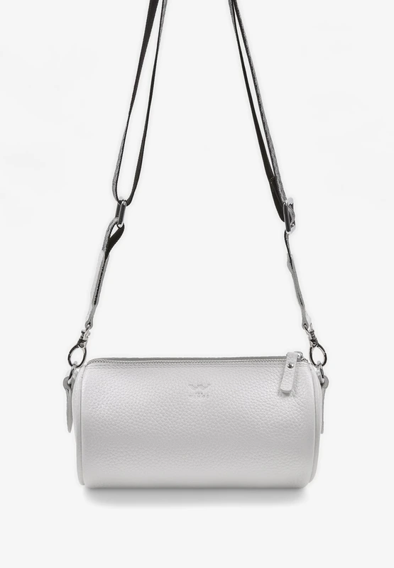 Шкіряна сумка поясна-кроссбоді Cylinder біла флотар