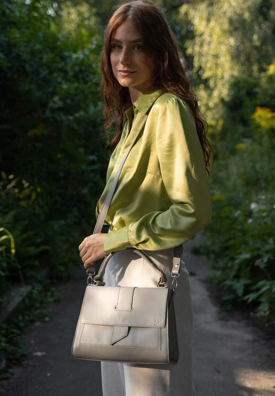 Жіноча шкіряна сумка Ester сіра