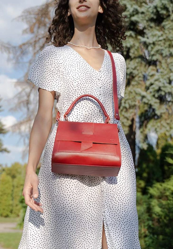 Жіноча шкіряна сумка Ester червона