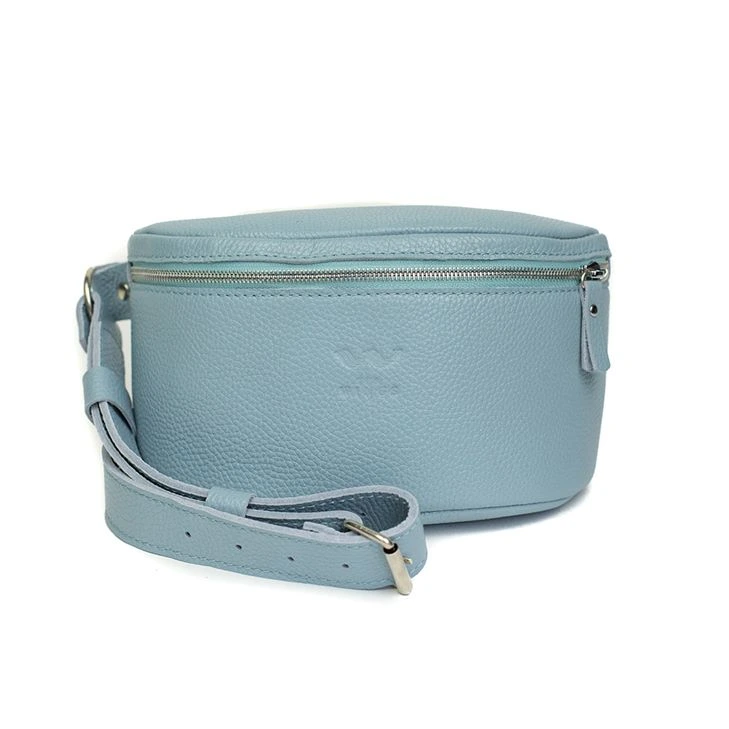 Шкіряна поясна сумка Explorer S блакитна флотар