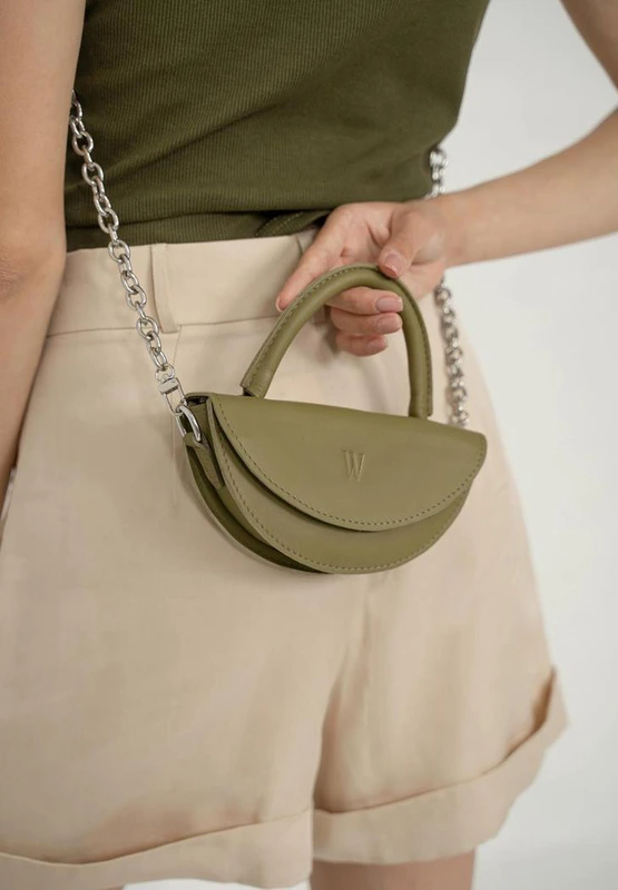 Жіноча шкіряна міні-сумка Сhris micro оливкова