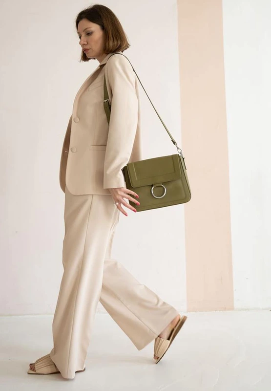 Жіноча шкіряна сумка Jessie оливкова