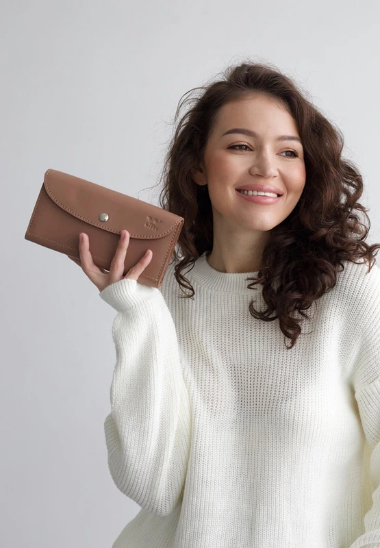 Шкіряний гаманець Smart Wallet карамель краст