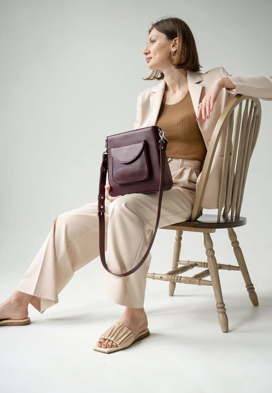 Жіноча шкіряна сумка Stella марсала