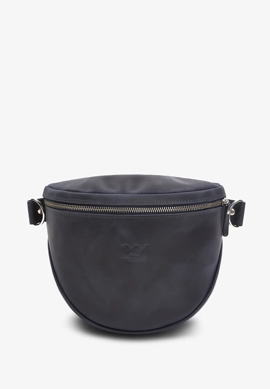 Шкіряна сумка поясна-кроссбоді Vacation синя вінтажна