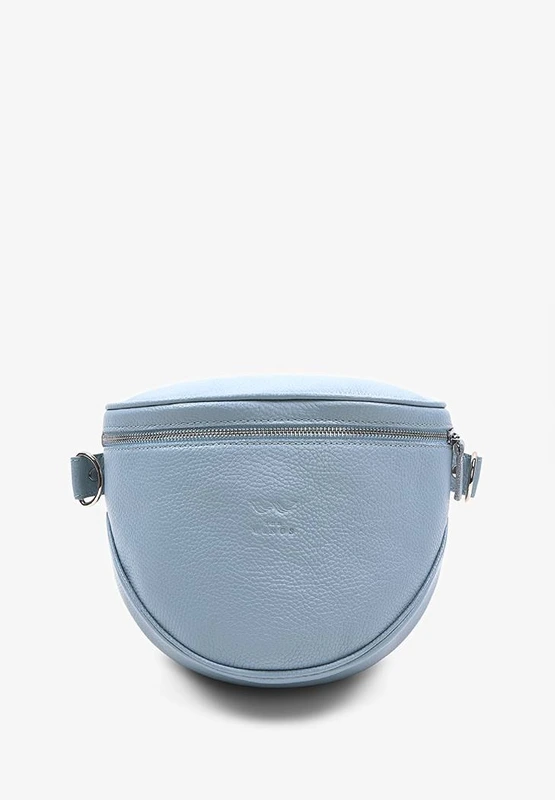 Шкіряна сумка поясна-кроссбоді Vacation блакитна флотар