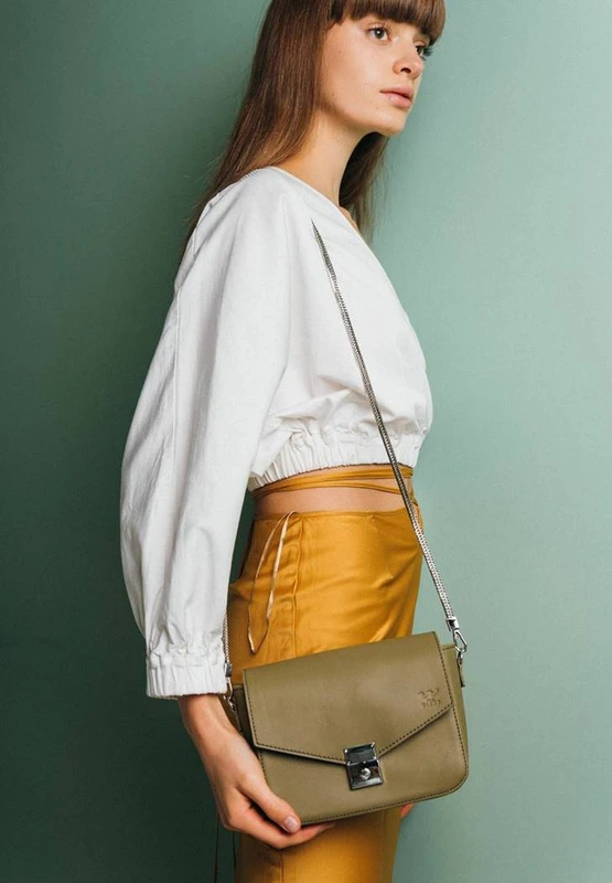 Жіноча шкіряна сумочка Yoko оливкова