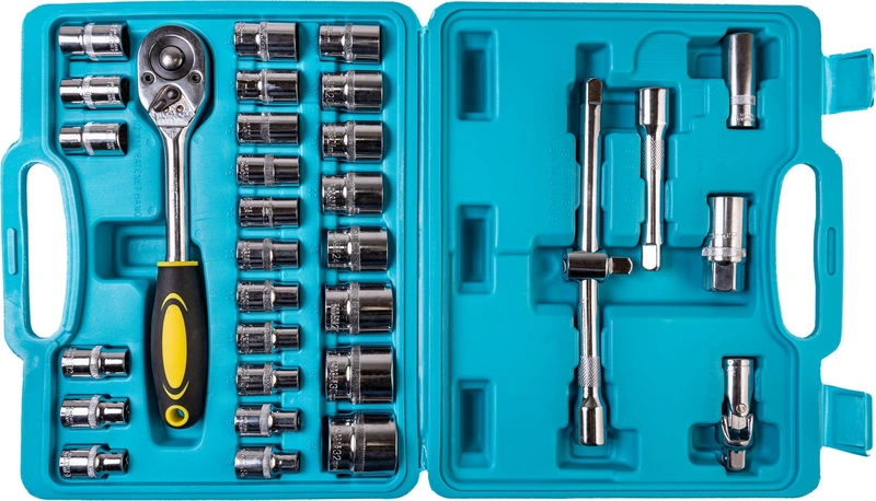 Набір інструментів ТИТУЛ ½"&TORX 32 шт 8-32 мм Е10-Е18 CrV кейс 78-6032