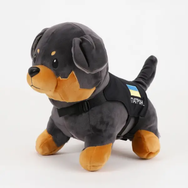 Іграшка-подушка Пес Патрон з пледом 110x140 см сірий з коричневим 509-6GB