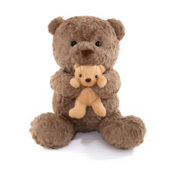 Іграшка-подушка Ведмідь з малям та пледом 110х140 см коричневий 509-33BR