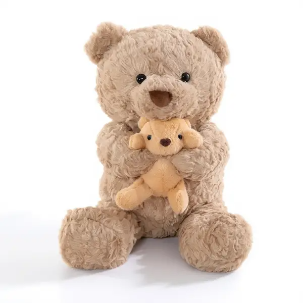 Іграшка-подушка Ведмідь з малям та пледом 110x140 см бежевий 509-33P