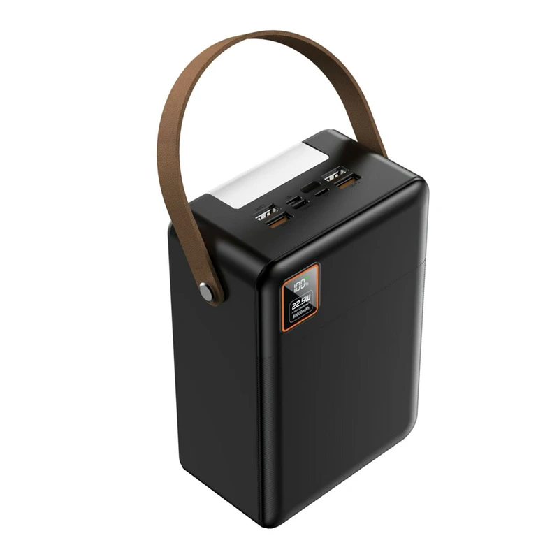 Портативний зарядний пристрій (Повербанк) Topomax Travel Series 80000mAh (4USB/Type-C/Micro/Lightning/22.5W)- чорний