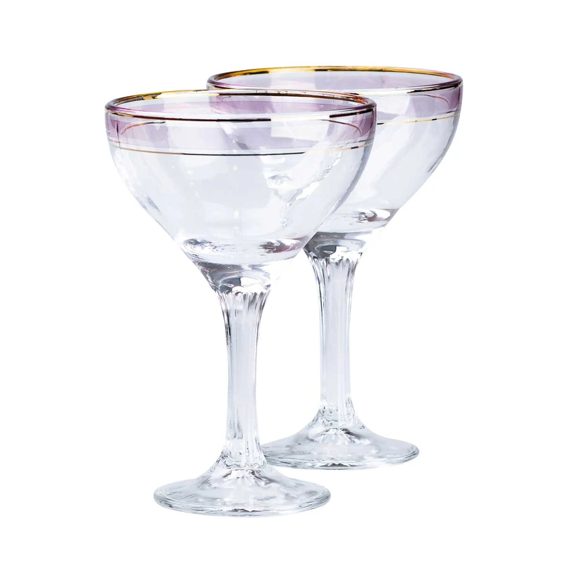 Набір келихів для коктейлів 2 штуки по 290 мл, рожеві HP546