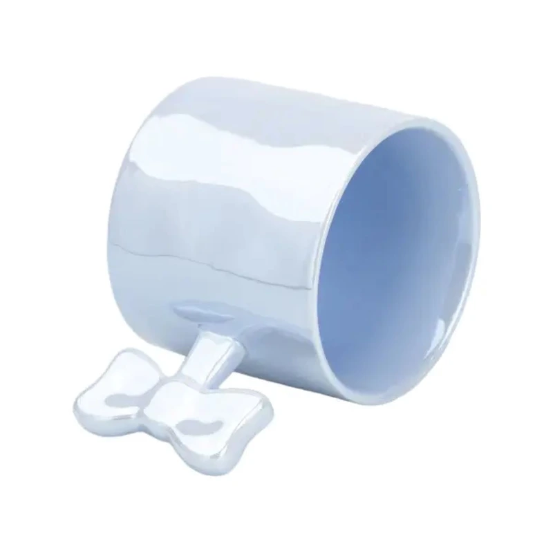 Чашка з ручкою у вигляді бантика порцелянова 350 мл Блакитна HP7185BL