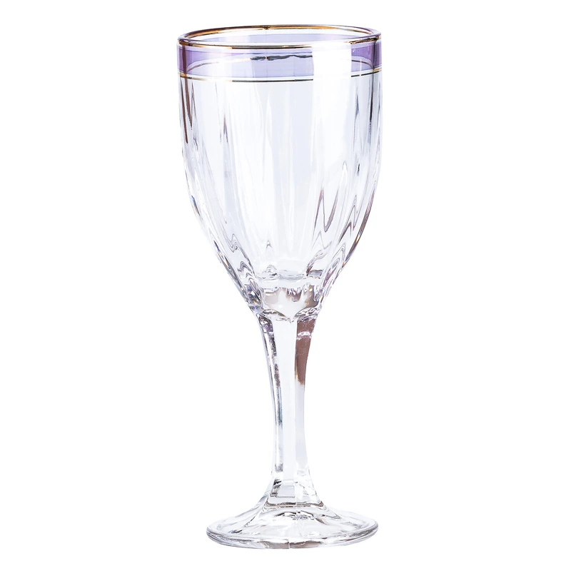 Набір келихів для шампанського 6 шт по 250 мл із золотою облямівкою HP549