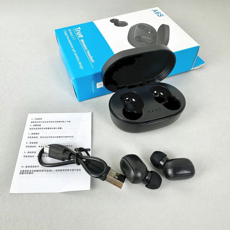 Бездротові навушники A6S series, EarBuds (Чорний)