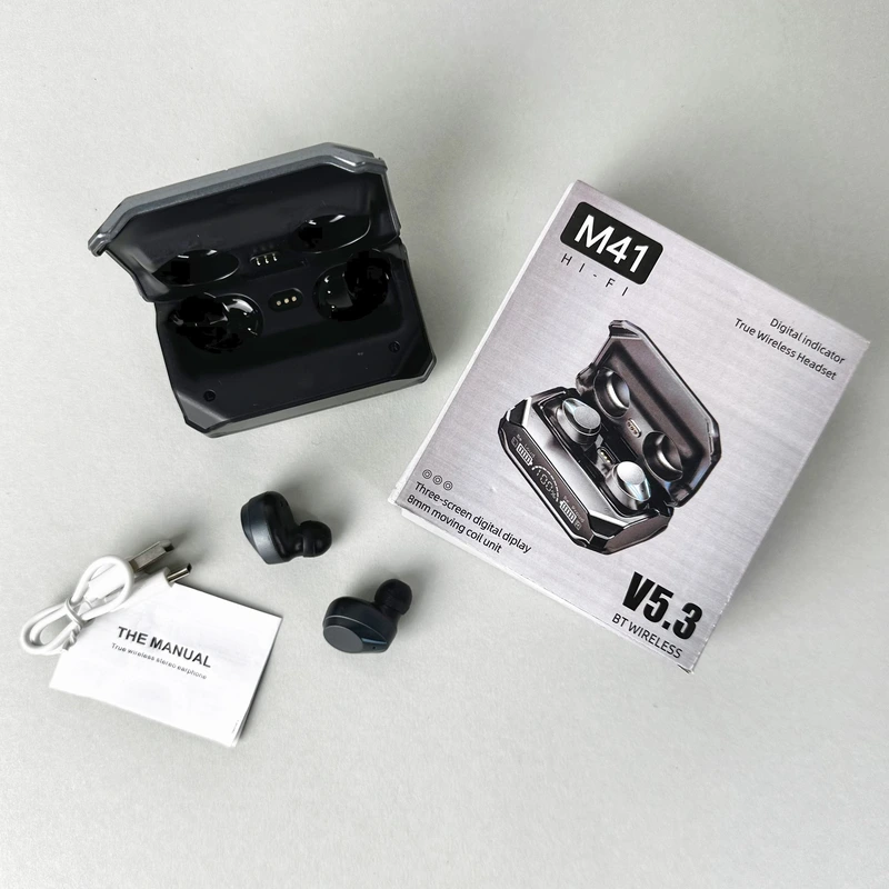 Бездротові навушники M41 series, EarBuds, Digital Indicator (Чорний)