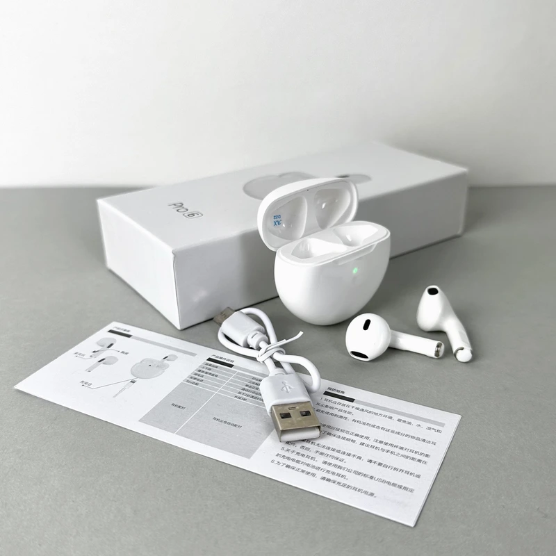 Бездротові навушники Pro 6 series, EarBuds (Білий)