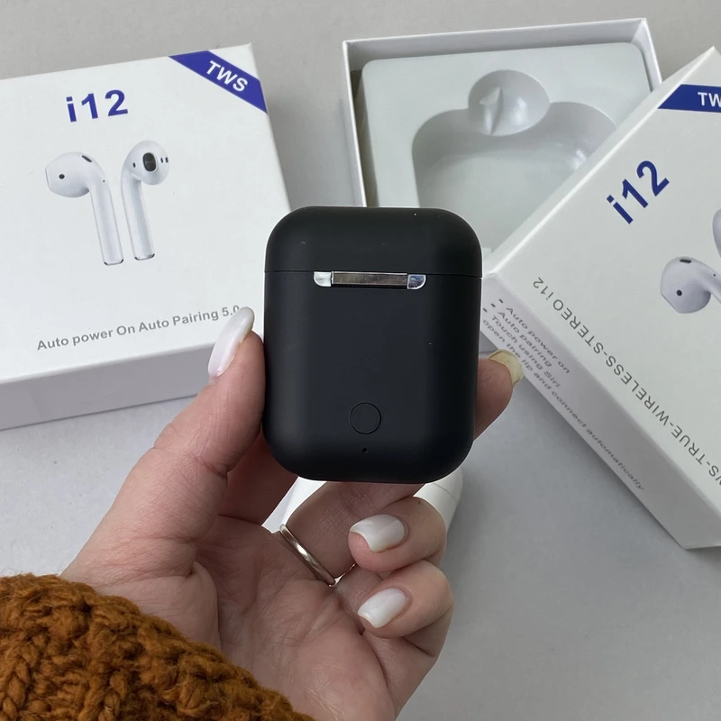 Бездротові навушники TWS i12 (Чорний)