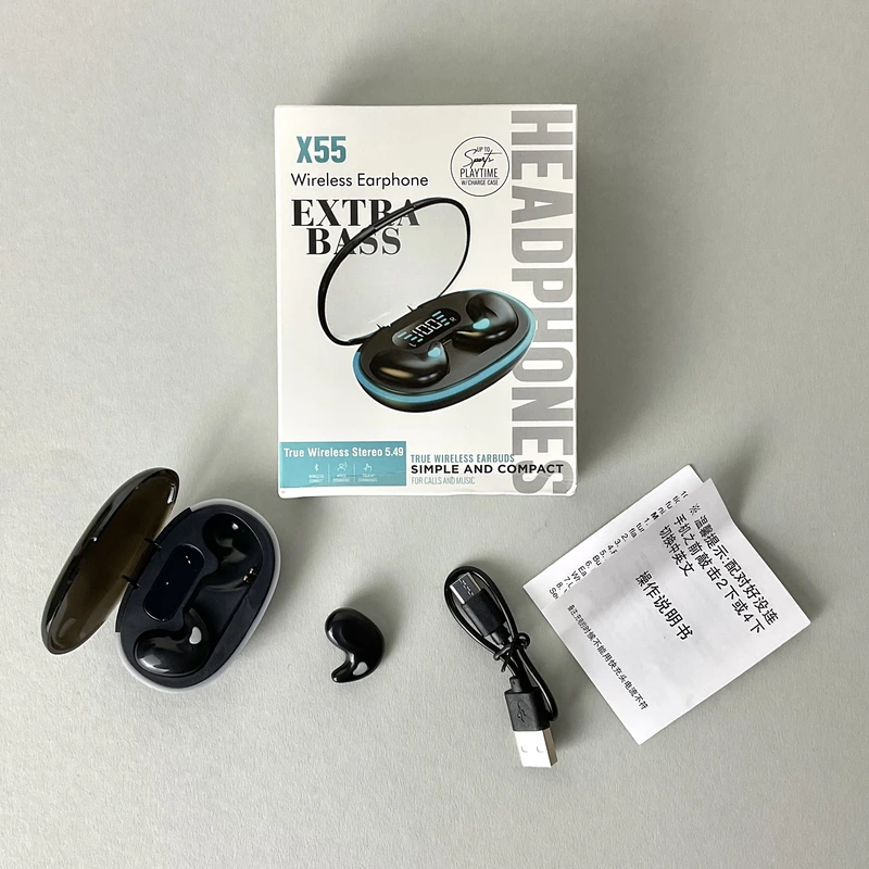 Бездротові навушники X55 series, Extra Bass, Smart Case (Чорний)