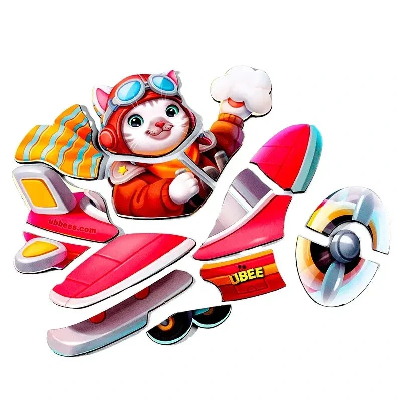 Дерев'яний контурний пазл "Котик пілот" (ПСД281) PSD281