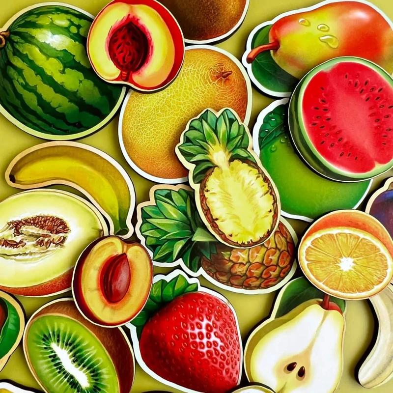 Дерев'яний пазл-вкладиш "Фрукти у розрізі" Ubumblebees (ПСД136) PSD136 сортер