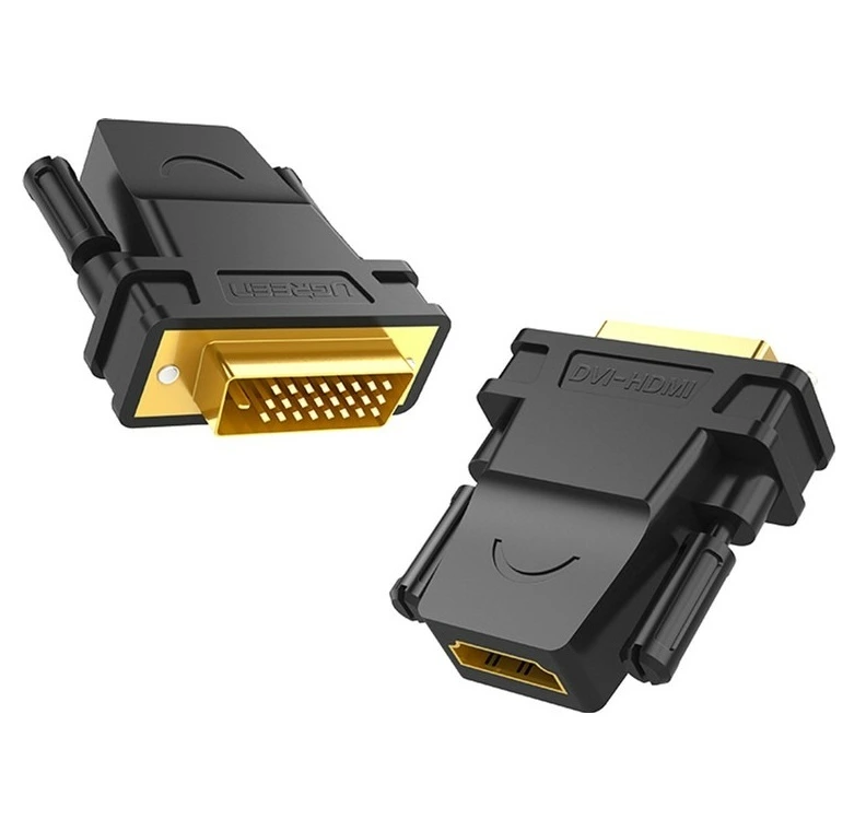 Адаптер UGREEN 20124 DVI 24+1 Male to HDMI Female Adapter (Black) (UGR-20124)