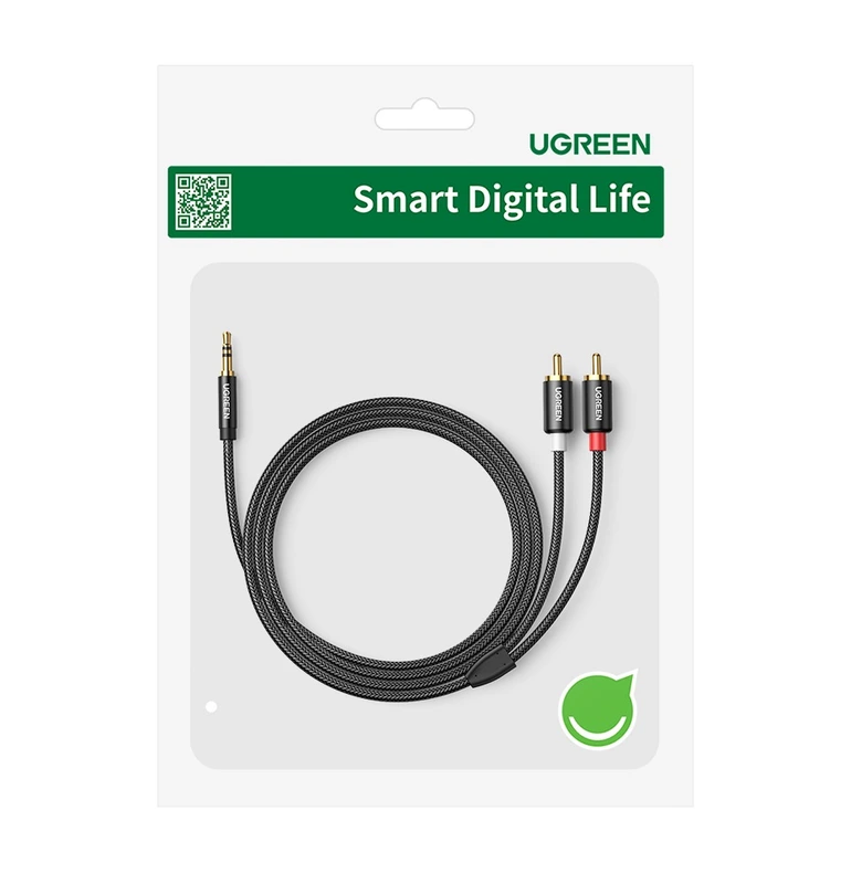 Аудіокабель UGREEN AV116 3.5mm Male to 2RCA Male Cable 2m Black