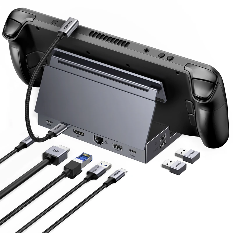 Док-станція UGREEN CM800 9in1 USB-C Output：1×DP, 1×USB-C, 3×USB-A, 1×RJ45, 1×SD Card Slot, 1×TF Card Slot Space Gray