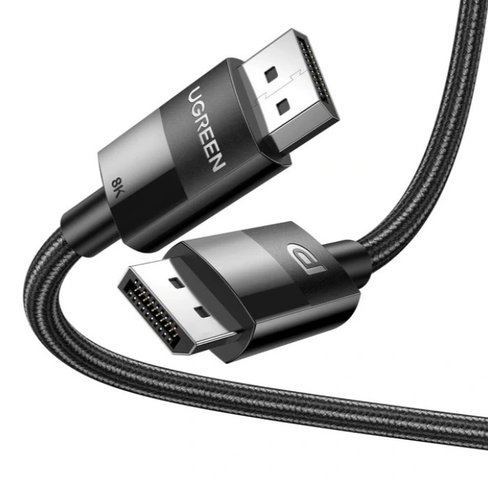 Кабель UGREEN DP114 DP 1.4 Male to Male Plastic Case Braided Cable 2m (UGR-80392)