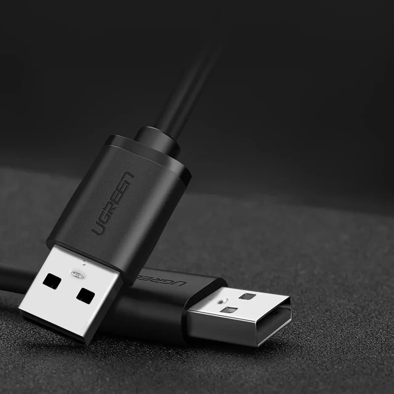 Кабель UGREEN US102 USB 2.0 A Male to A Male Cable 1m (Black)(10309) — фото 3