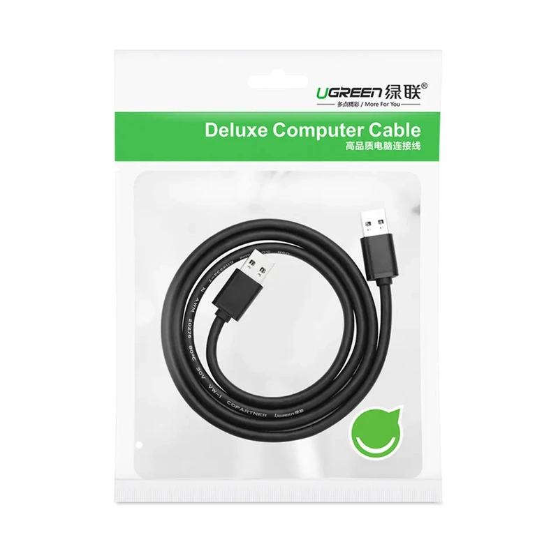 Кабель UGREEN US102 USB 2.0 A Male to A Male Cable 1m (Black)(10309) — фото 7
