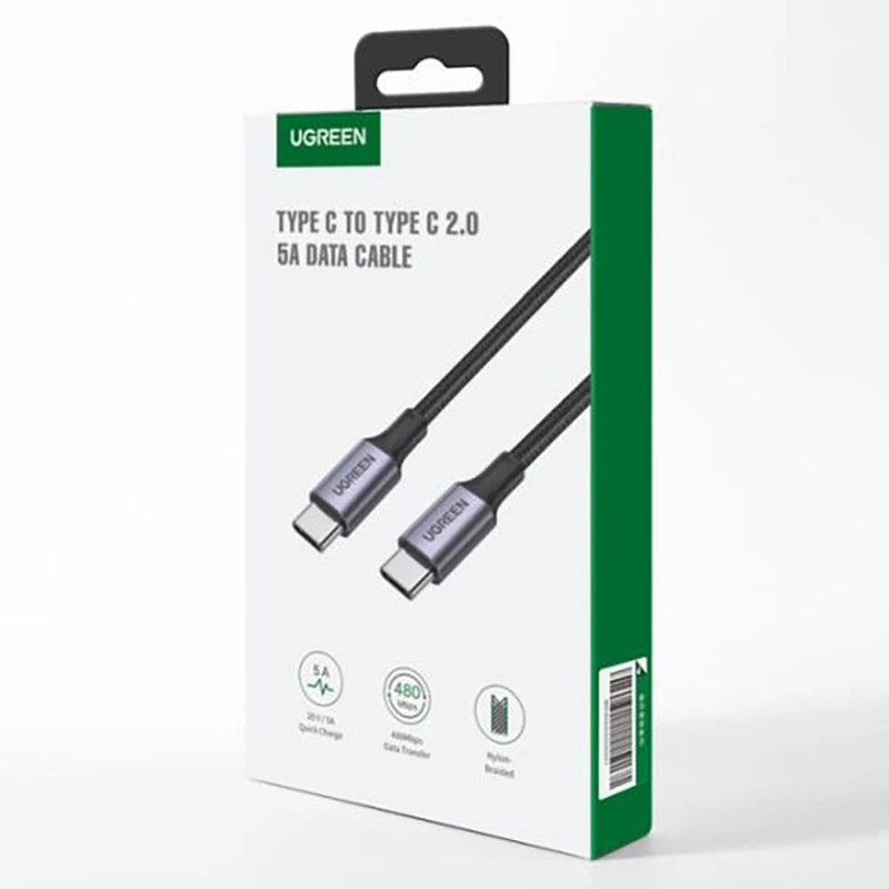 Кабель UGREEN US316 USB-C Cable Aluminum Case with Braided 2m (Black) (UGR-70429)