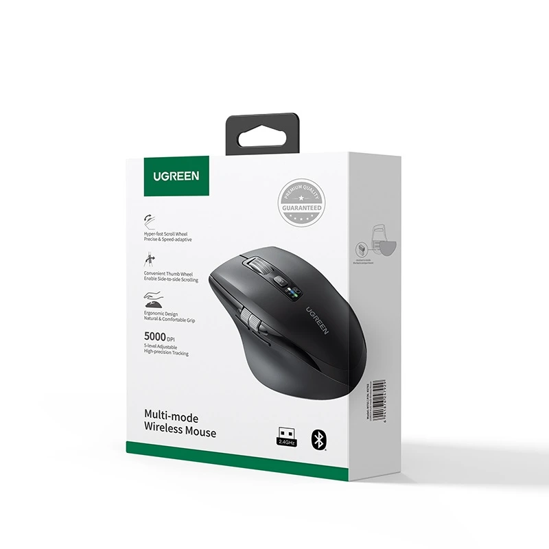 Маніпулятор миша бездротова UGREEN M751 Multi-mode Wireless Mouse Black