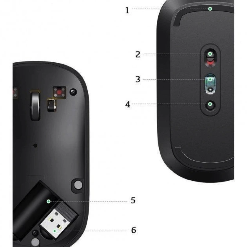 Маніпулятор миша UGREEN MU001 Portable Wireless Mouse  (Black)