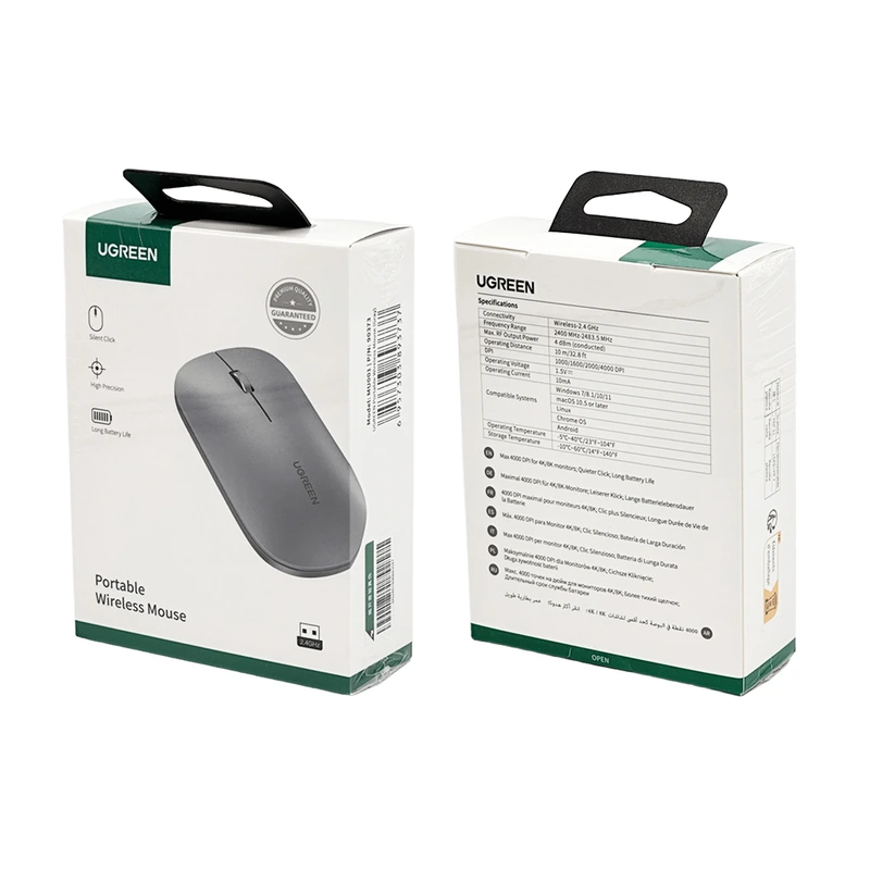 Маніпулятор миша UGREEN Portable Wireless Mouse (Gray)
