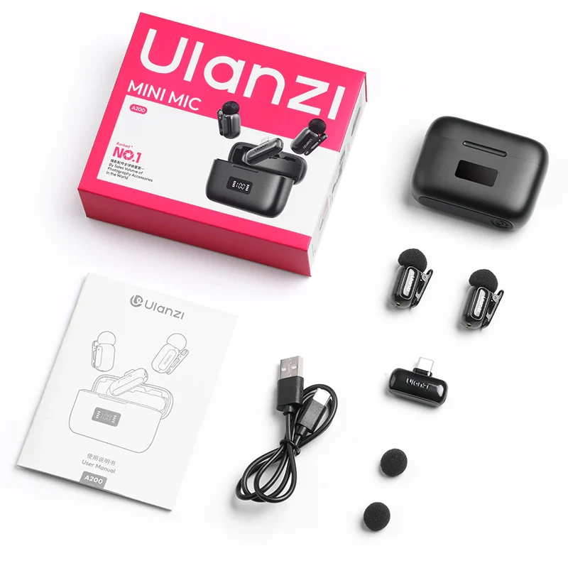 Бездротова мікрофонна система Ulanzi A200 Mini Mic dual-mic (Type-C) Black
