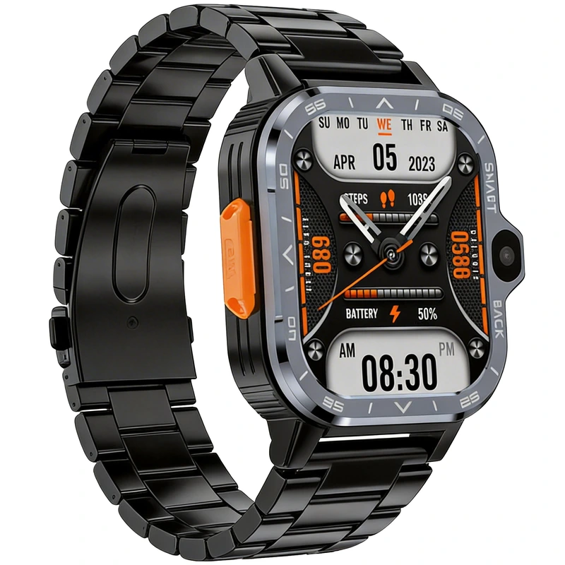 Розумний смарт годинник Smart Nova Sim Steel Black, 2 ремінці