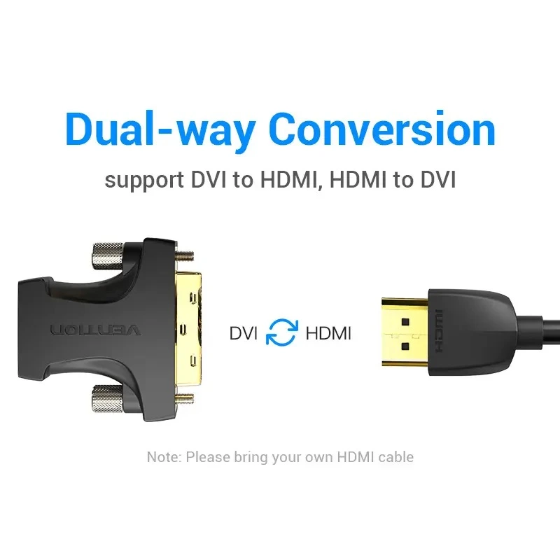 Адаптер Vention HDMI Female to DVI (24+1) Male Adapter Black (AILB0) — фото 3