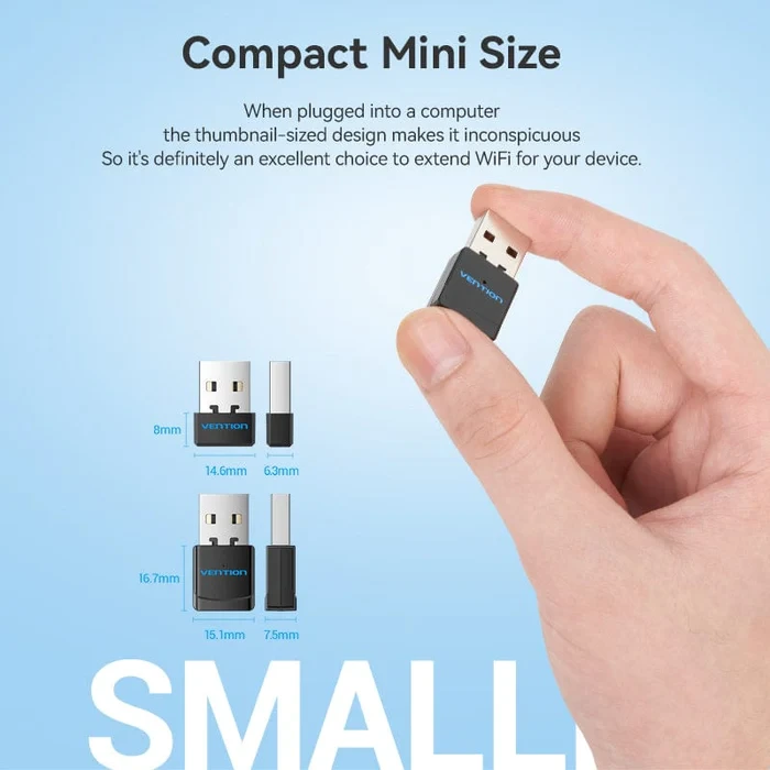 Адаптер Vention USB Wi-Fi Dual Band Adapter 2.4G/5G Black (KDSB0) — фото 4